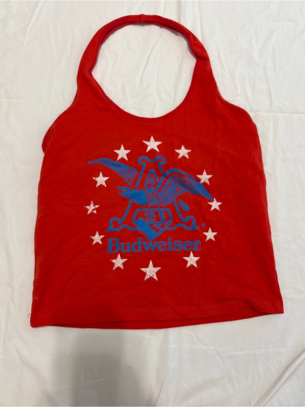 Budweiser Red White and Blue Halter Tank